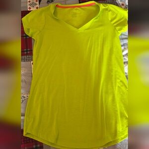 Lime Green V-Neck Women's Short Sleeve Tee